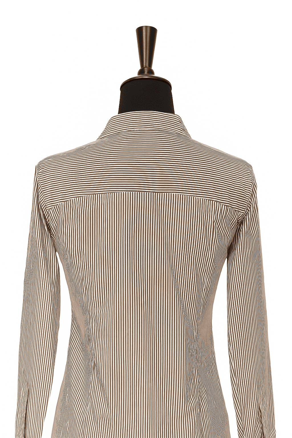 Camicia Avignon in popeline rigato marrone – Claudia Fasciana | Made in Italy - immagine 5