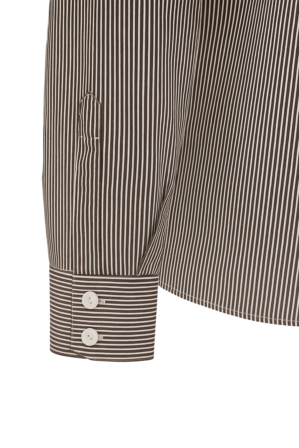 Camicia Avignon in popeline rigato marrone – Claudia Fasciana | Made in Italy - immagine 7