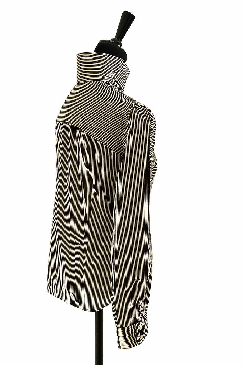 Camicia Avignon in popeline rigato marrone – Claudia Fasciana | Made in Italy - immagine 3